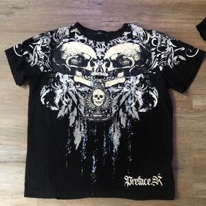 Black Graphic Skull T-Shirt